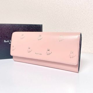 ポールスミス(Paul Smith)の新品　レザー　猫柄　ネコ　ピンク　長財布✨Paul Smith 24BW007(財布)