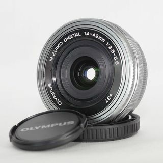 オリンパス(OLYMPUS)のオリンパス 電動パンケーキレンズ M.ZUIKO 14-42mm シルバー(レンズ(ズーム))