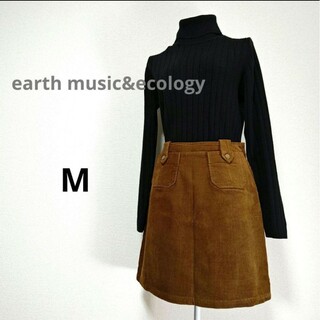 アースミュージックアンドエコロジー(earth music & ecology)のアースミュージック&エコロジー コーデュロイ Aライン ミニスカート ポケット(ミニスカート)