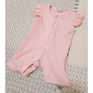 シーイン(SHEIN)のSHEIN ロンパース　カバーオール　ピンク　新生児  ベビー服　出産準備(ロンパース)