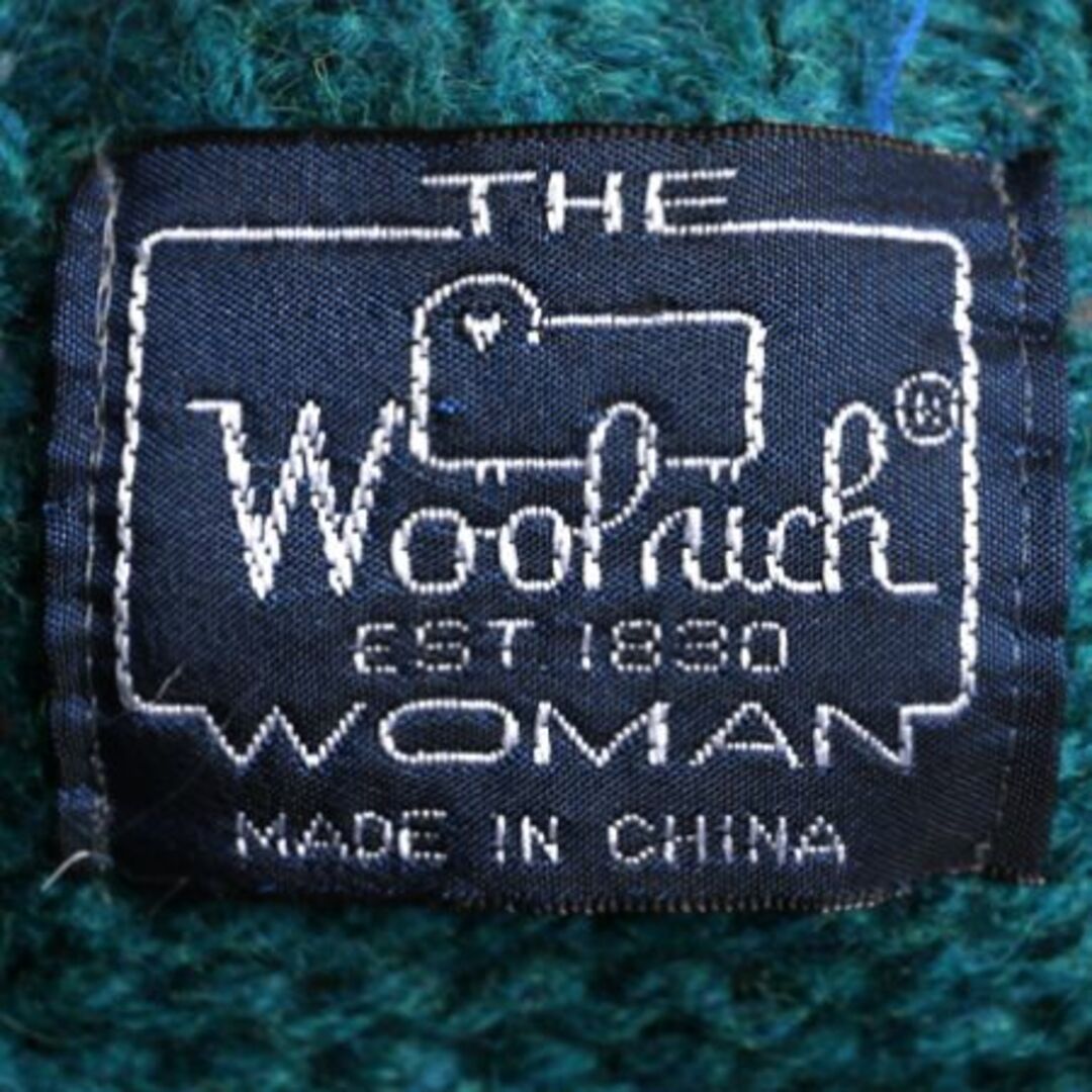 WOOLRICH(ウールリッチ)の80s ウールリッチ ウール ニット カーディガン レディース L 古着 80年代 ヴィンテージ 旧タグ Woolrich セーター 絵柄 総柄 ノルディック メンズのトップス(カーディガン)の商品写真