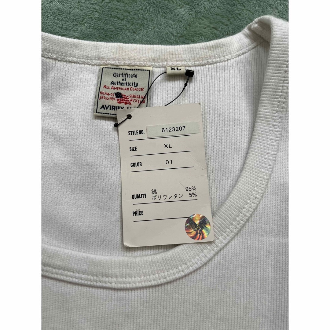 AVIREX(アヴィレックス)のアヴィレックス　新品タグ付き　リブカットソー　白　サイズX L  メンズのトップス(Tシャツ/カットソー(七分/長袖))の商品写真