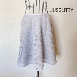 ジャスグリッティー(JUSGLITTY)のJUSGLITTY ジャスグリッティー   メッシュ刺繍レース フレアスカート(ひざ丈スカート)