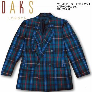 ダックス(DAKS)のDAKS ダックス ウール テーラードジャケット グリーンチェック9ARサイズ(テーラードジャケット)