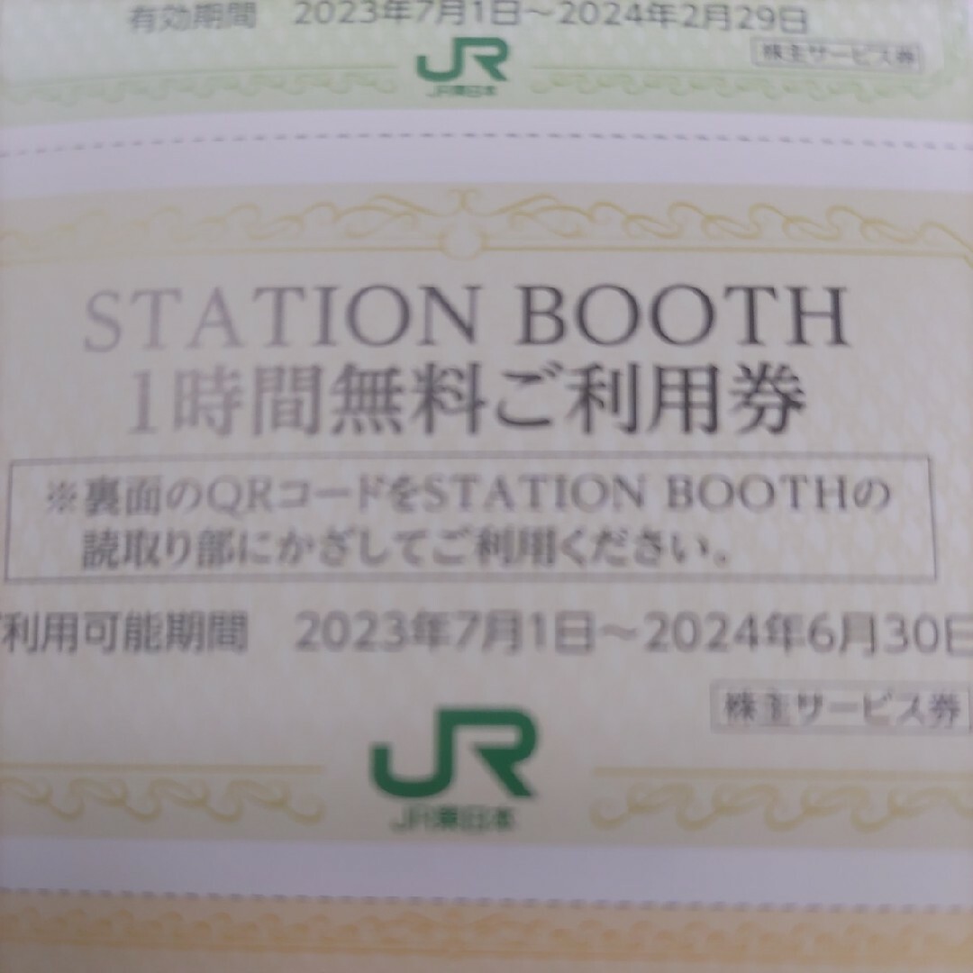 JR(ジェイアール)のJR東日本優待券のステーションブース1時間無料サービス券10枚1100円 チケットの施設利用券(その他)の商品写真