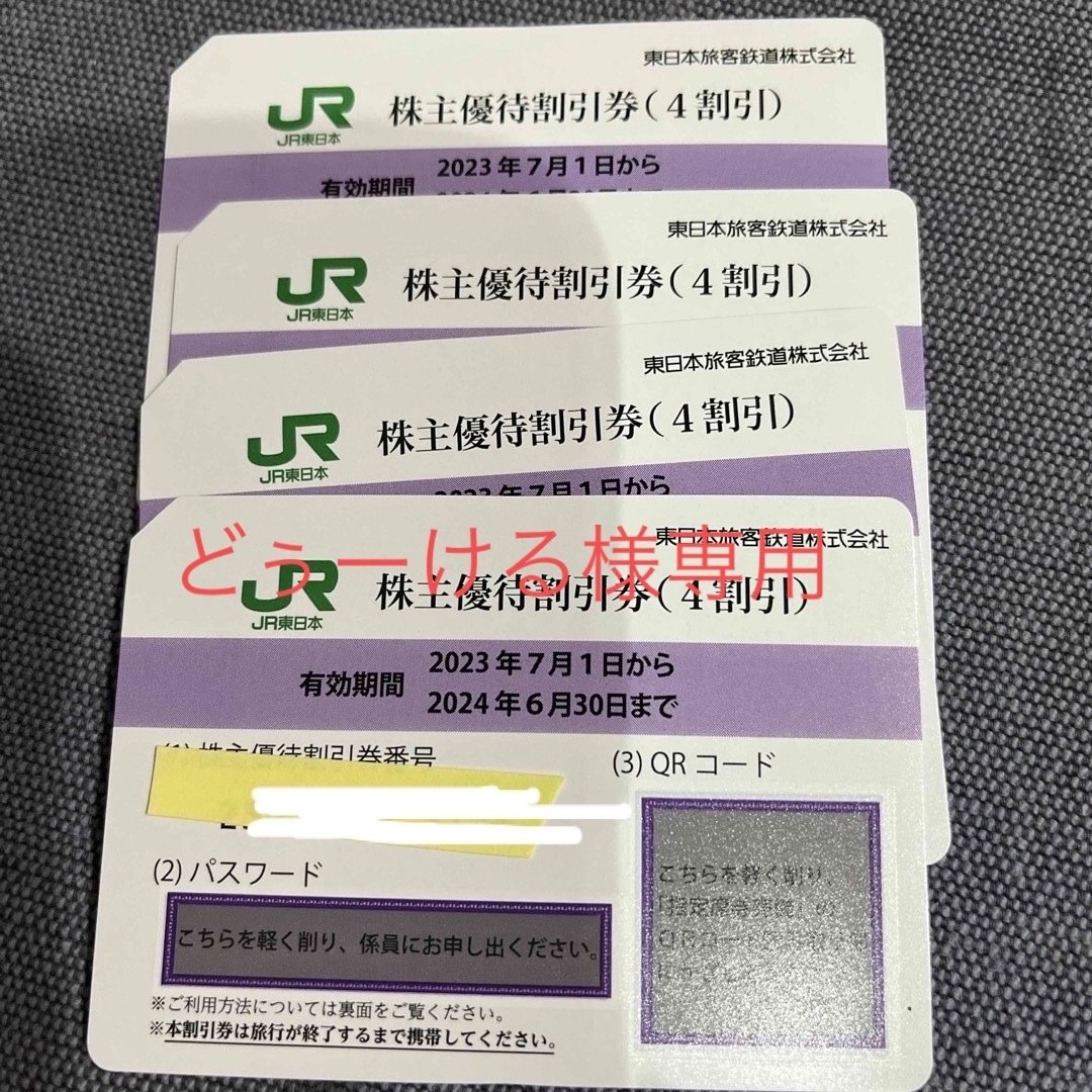 JR(ジェイアール)のJR東日本　優待券　4枚 エンタメ/ホビーのエンタメ その他(その他)の商品写真
