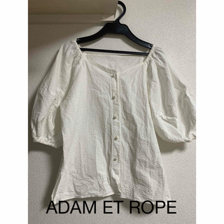 アダムエロぺ(Adam et Rope')の【ADAM ET ROPE】 ホワイトトップス　(カットソー(半袖/袖なし))