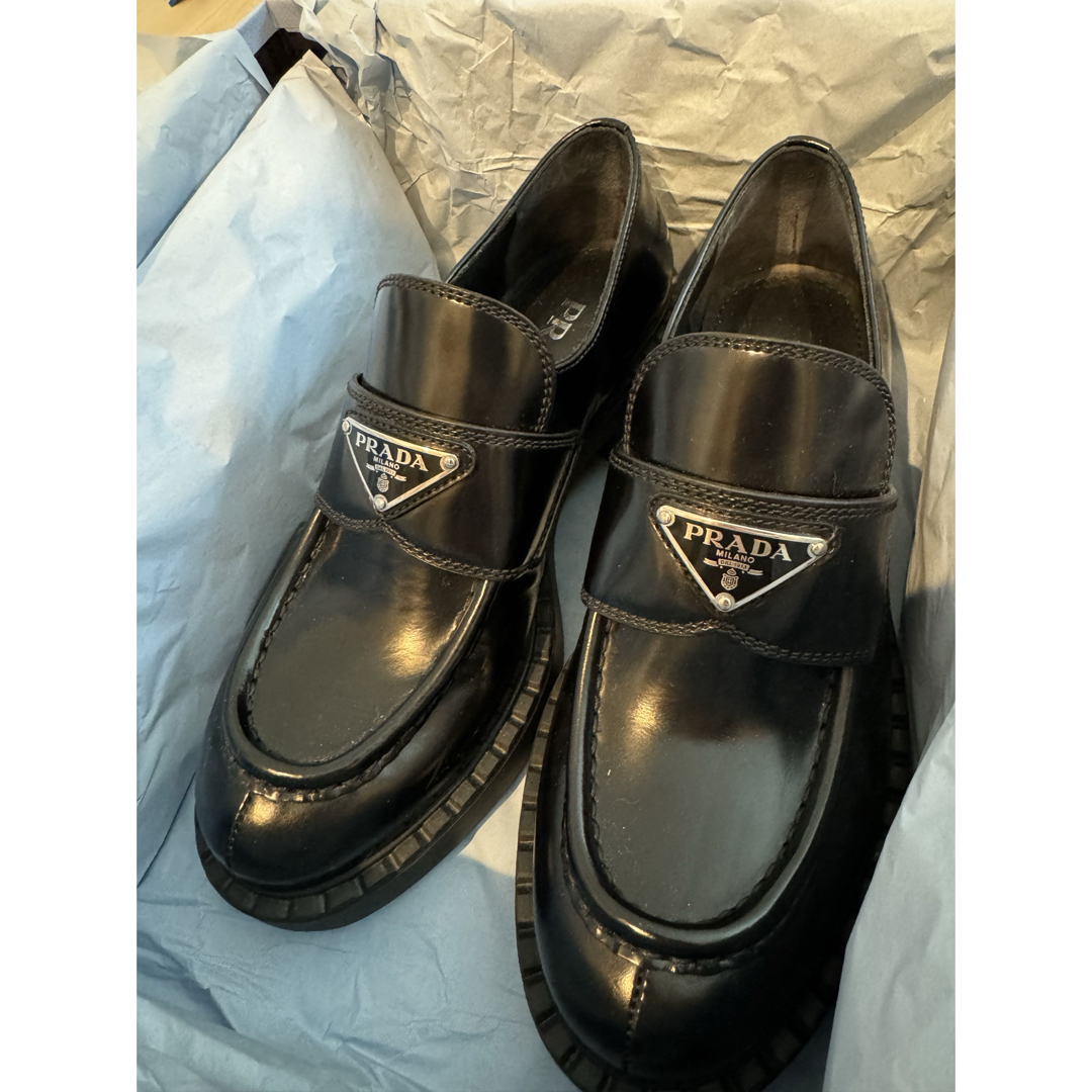 PRADA♡プラダ チョコレートブラッシュドレザーローファー ゆえ PRADA♡プラダ チョコレートブラッシュドレザーローファー ゆえ