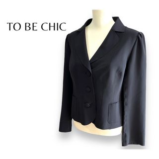 トゥービーシック(TO BE CHIC)のTO BE CHIC  テーラードジャケット　ブラック　大きいサイズ　46(テーラードジャケット)