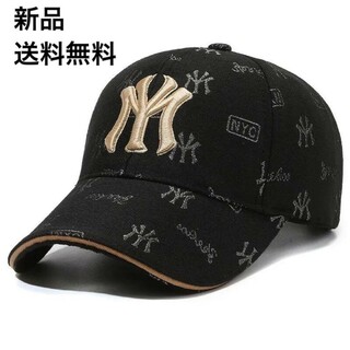 レア物⭐️新品NYC総柄ロゴ ブラックキャップ帽子 ニューエラ・47好きな方必見(キャップ)