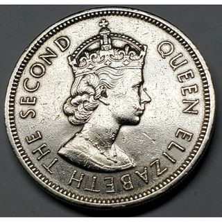 ヴィンテージイギリス領香港1ドルエリザベス2世1972年戴冠したライオン(貨幣)