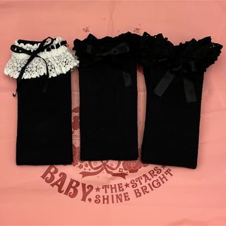 ベイビーザスターズシャインブライト(BABY,THE STARS SHINE BRIGHT)のBABY, THE STARS SHINE BRIGHT黒系オーバーニーSC3点(ソックス)