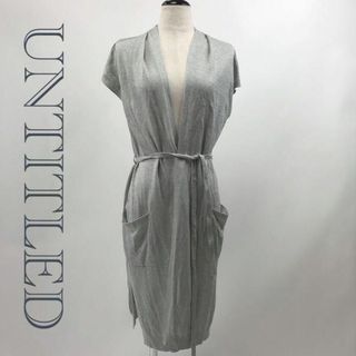 UNTITLED ロングカーディガン ノースリーブ グレー 2 レディース(ひざ丈ワンピース)