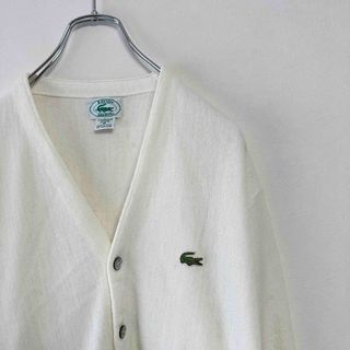 ラコステ(LACOSTE)の90年代 USA製 IZOD LACOSTE カーディガン 刺繍ロゴ ホワイト(カーディガン)