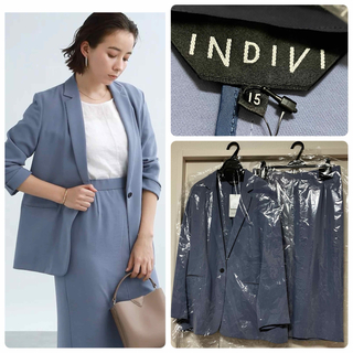 インディヴィ(INDIVI)の新品　INDIVI 15号　3L こなれセットアップ　洗えるスーツ(スーツ)
