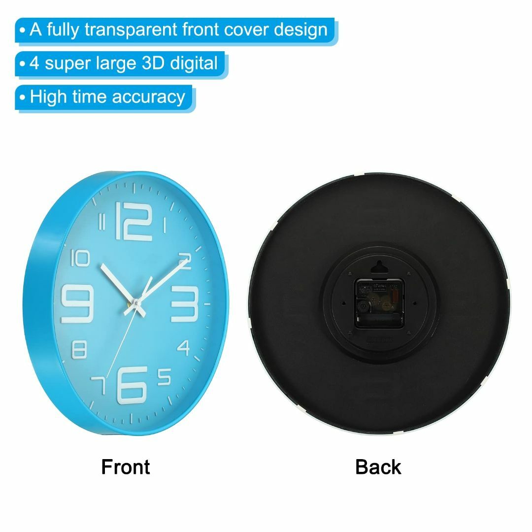 PATIKIL 30 cm壁掛け時計 電池式 サイレント ノンカチカチ スイープ インテリア/住まい/日用品のインテリア小物(置時計)の商品写真