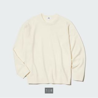 ユニクロ(UNIQLO)のユニクロ/カシミアニット/メンズLサイズ/オフホワイト/新品未使用品(ニット/セーター)