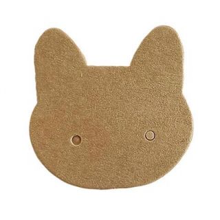 猫の顔型♡ピアス台紙 ブラウン(各種パーツ)