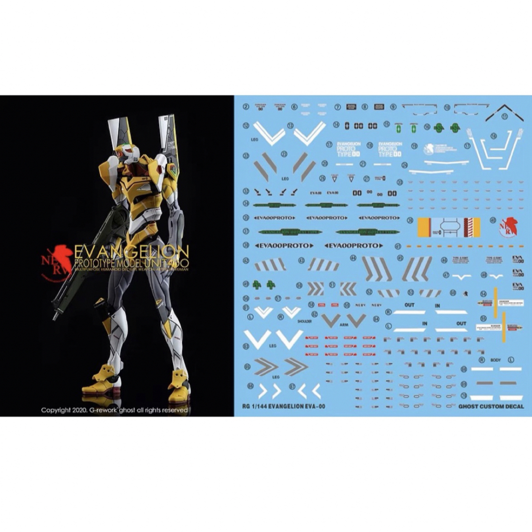 RG エヴァンゲリオン0号1号2号6号8号機用水転写デカール 5枚セット の RG エヴァンゲリオン0号1号2号6号8号機用水転写デカール 5枚セット の