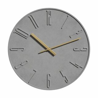 【色: グレー】TAHITICA 壁掛け時計 コンクリート製 静音 シンプル モ(置時計)