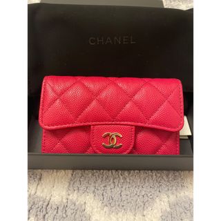 シャネル(CHANEL)のCHANELカードケース　キャビアピンク　新品(名刺入れ/定期入れ)