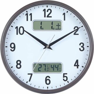 【色: ブラウンです】Nbdeal 掛け時計 電波時計 アナログ カレンダー 温(置時計)