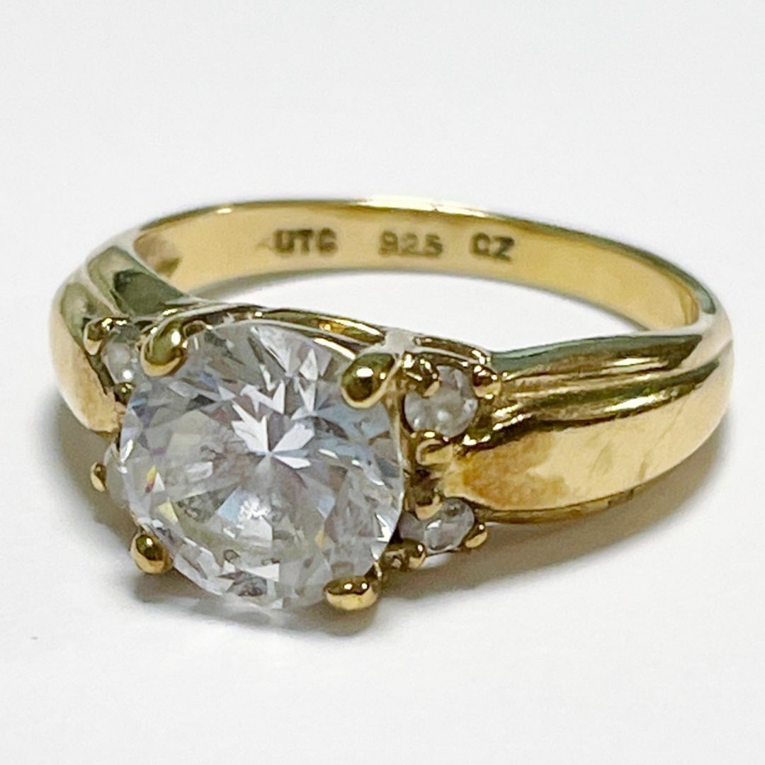 GSTV ジルコニア リング 指輪 ゴールドカラー シルバー製 925 12号 レディースのアクセサリー(リング(指輪))の商品写真