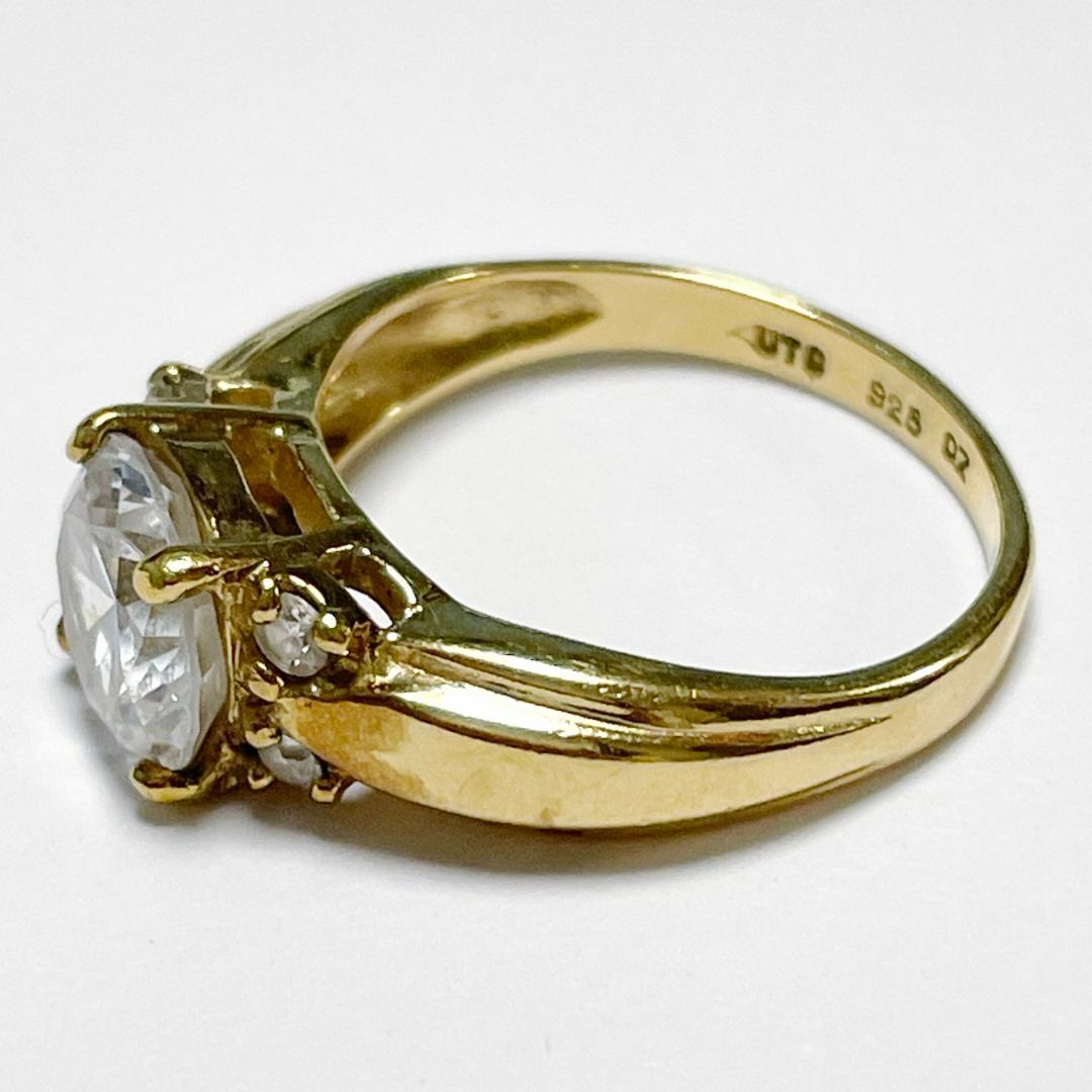 GSTV ジルコニア リング 指輪 ゴールドカラー シルバー製 925 12号 レディースのアクセサリー(リング(指輪))の商品写真