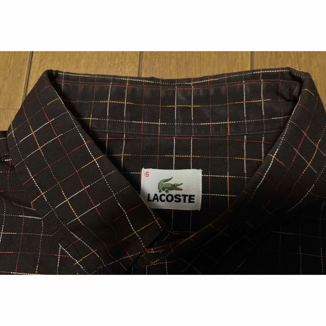 LACOSTE(ラコステ)のラコステLACOSTE シャツ　ブラウン系チェック　サイズ5 メンズのトップス(シャツ)の商品写真