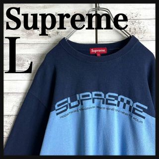 シュプリーム(Supreme)の8661【人気Lサイズ】シュプリーム☆ビッグロゴ切り替えスウェット　美品(スウェット)