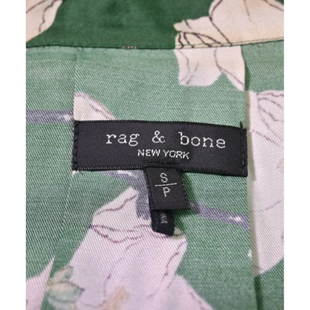 Rag & Bone(ラグアンドボーン)のrag & bone ラグアンドボーン カジュアルシャツ S 緑x白(花柄) 【古着】【中古】 レディースのトップス(シャツ/ブラウス(長袖/七分))の商品写真