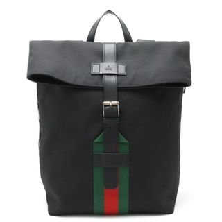 グッチ(Gucci)のグッチ バンド ブラック テクノキャンバス ウェブライン （22400158）(リュック/バックパック)