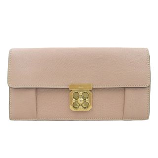 クロエ(Chloe)の【中古】Chloe クロエ レザー エルシー 二つ折り 長財布 - ベージュ gy(財布)