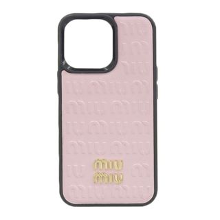 ミュウミュウ(miumiu)の【中古】miu miu ミュウミュウ レザー iPhone 13Pro スマホケース - ピンク gy(その他)