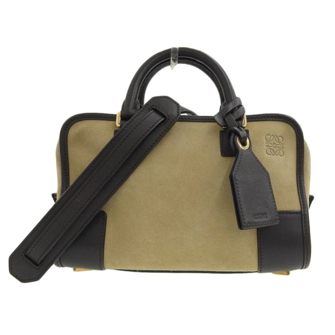 【中古】LOEWE ロエベ スエード アマソナ23 2WAY ハンドバッグ - ベージュ/ブラウン gy | フリマアプリ ラクマ