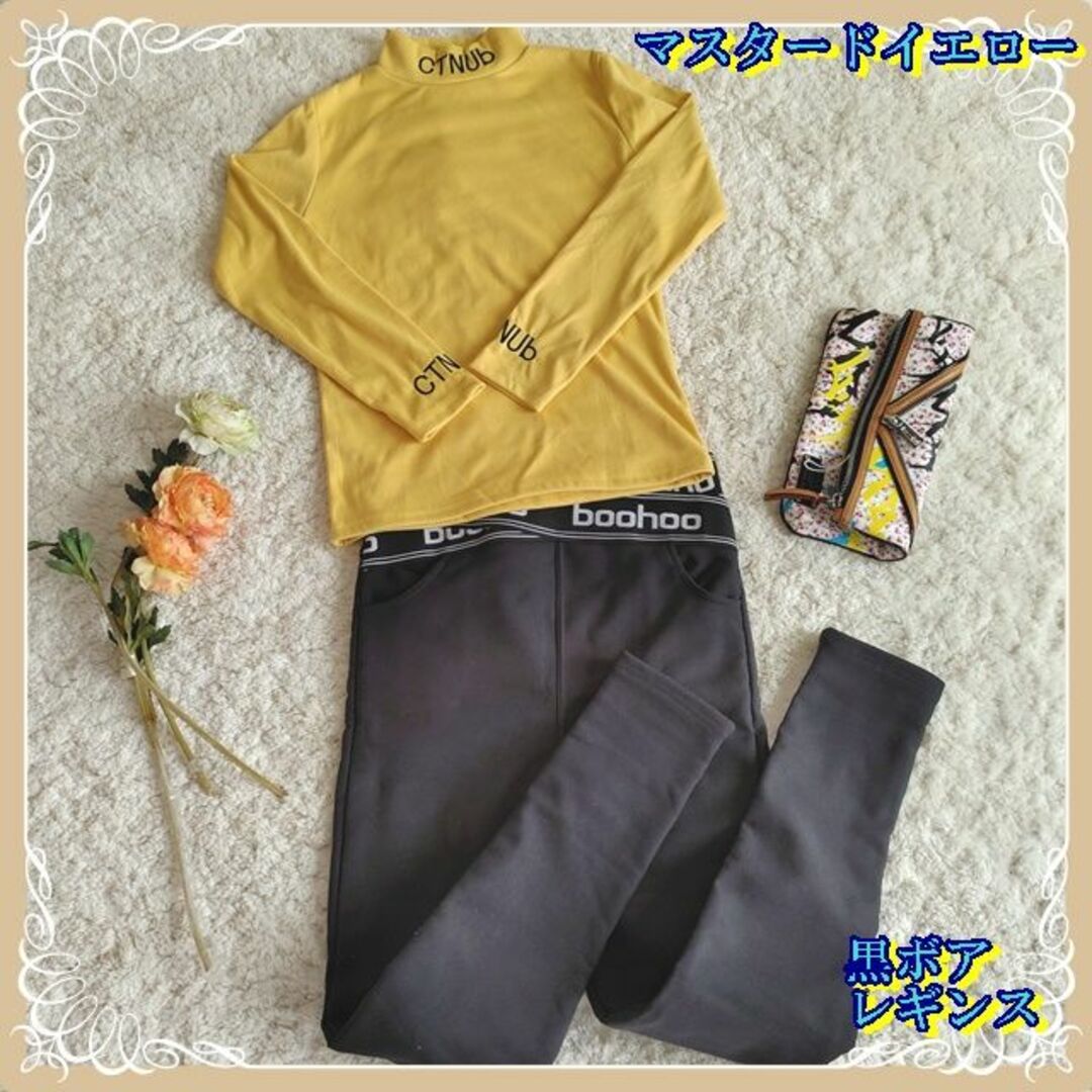 かっこいいロゴがクール！タートルネックニット　黄色M♡韓国 インポート セーター レディースのトップス(ニット/セーター)の商品写真