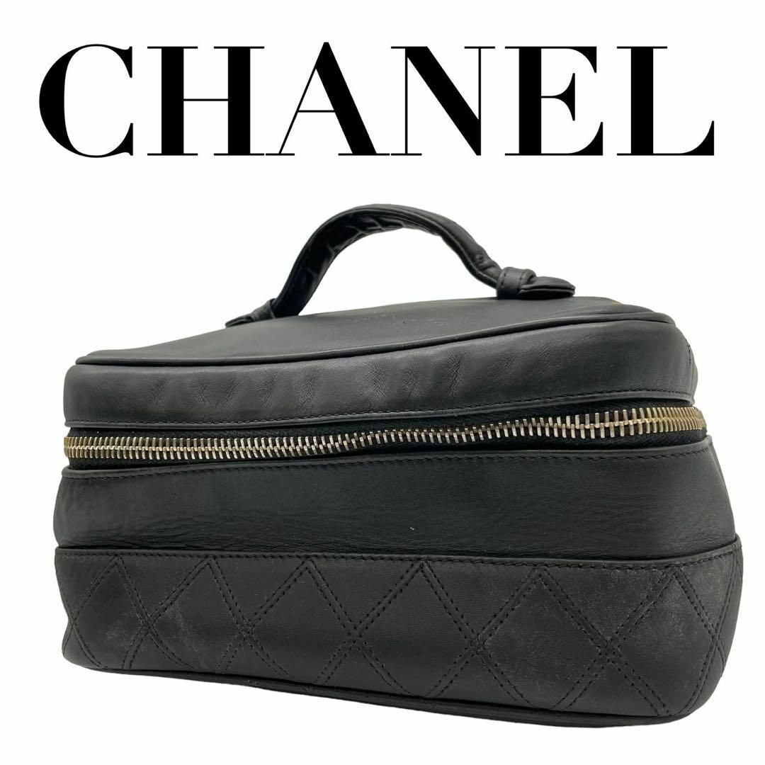 CHANEL シャネルバニティバッグ ラムスキン ブラック