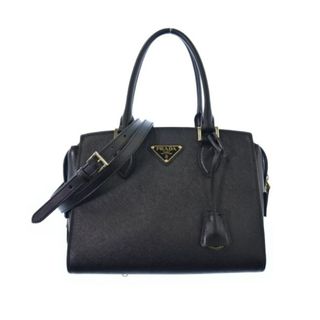 【希少】PRADA トートバッグ グラデーション ロゴ金具 レザー 黒