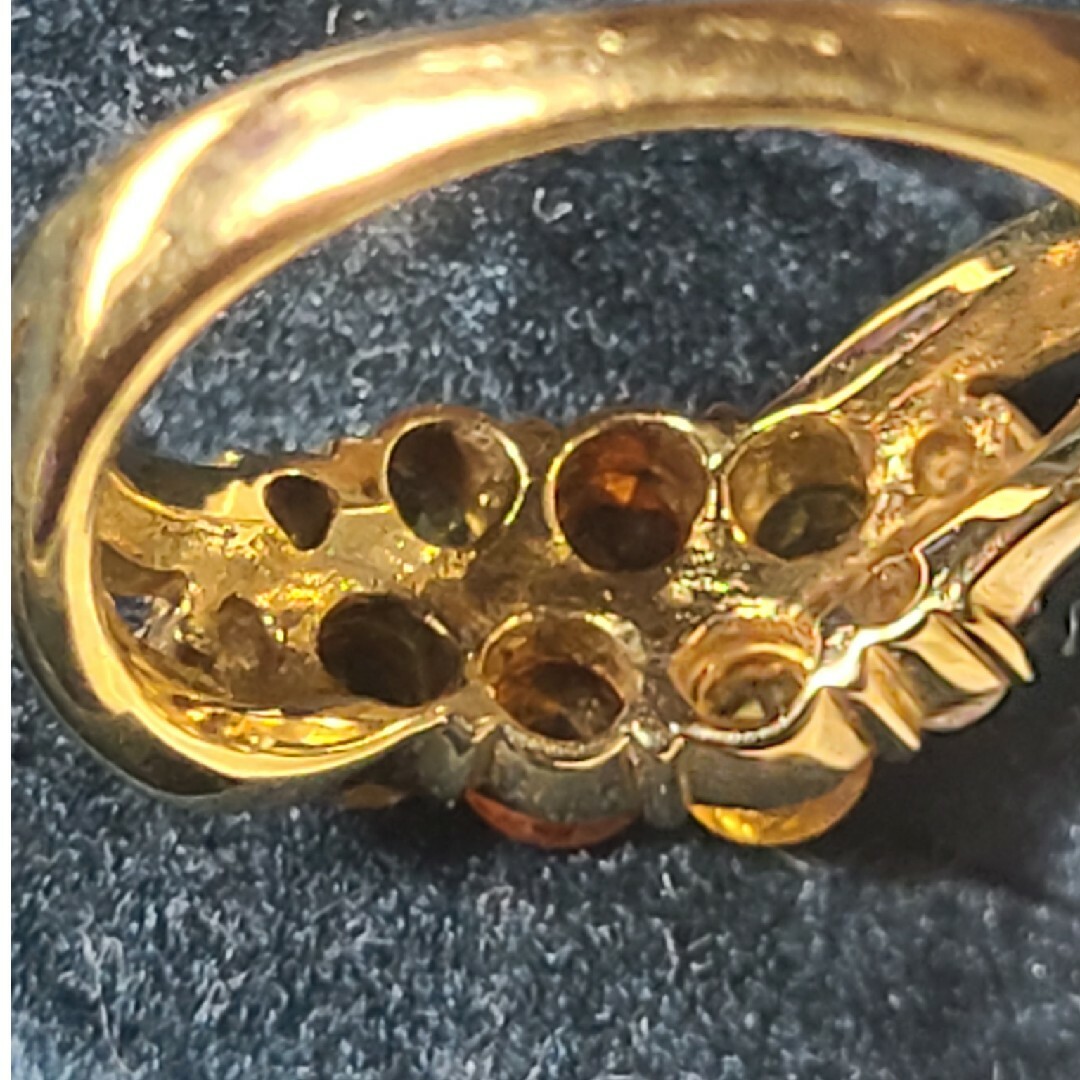 希少 刻印あり k18 18金 ダイヤモンド サファイア リング レディースのアクセサリー(リング(指輪))の商品写真