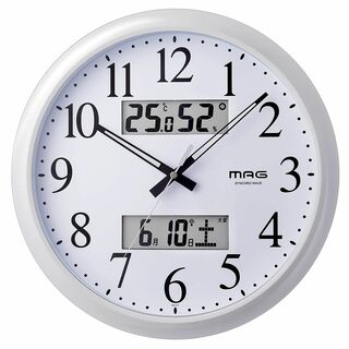 MAG(マグ) 掛け時計 電波時計 アナログ ダブルリンク 環境目安表示機能付き(置時計)