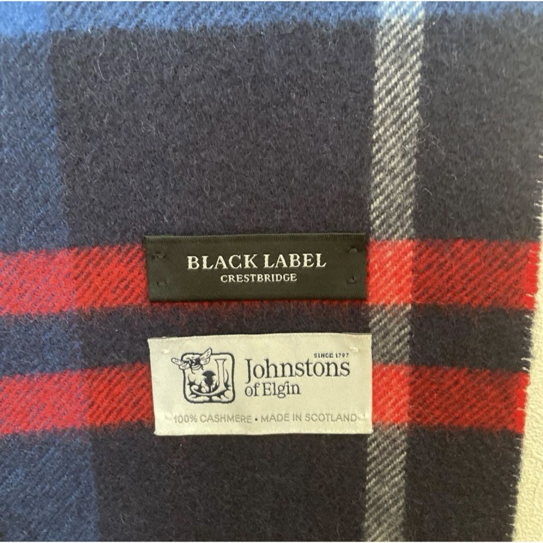 BURBERRY BLACK LABEL(バーバリーブラックレーベル)のブラックレーベル　バーバリー　ジョンストンズオブエルガン　マフラー　チェック柄 メンズのファッション小物(マフラー)の商品写真