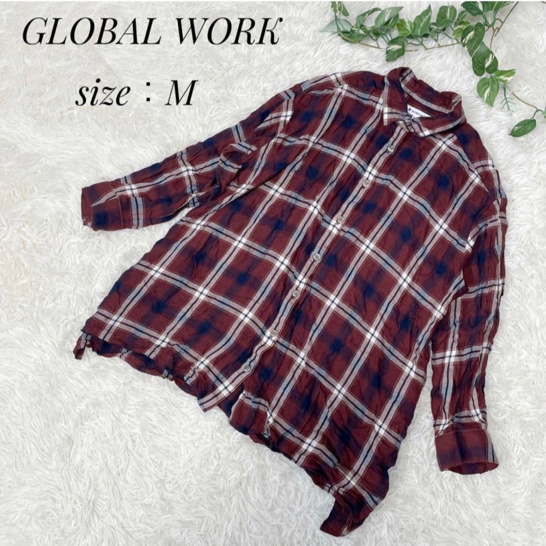 GLOBAL WORK(グローバルワーク)のGLOBAL WORK  グローバルワーク　レディース　チェックシャツ　ブラウス レディースのトップス(シャツ/ブラウス(長袖/七分))の商品写真