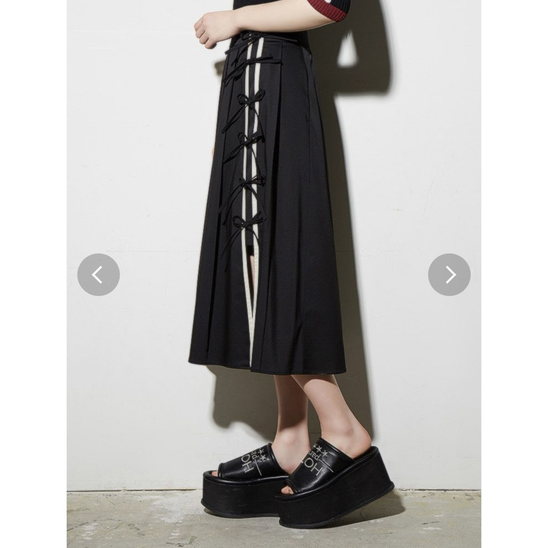 PAMEO POSE(パメオポーズ)の【PAMEO POSE】RIBBON PLEATED SKIRT【Sサイズ】 レディースのスカート(ひざ丈スカート)の商品写真