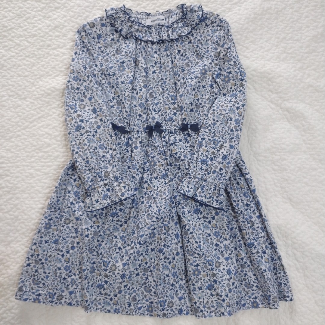 familiar(ファミリア)のファミリア リバティ ワンピース 120 キッズ/ベビー/マタニティのキッズ服女の子用(90cm~)(ワンピース)の商品写真