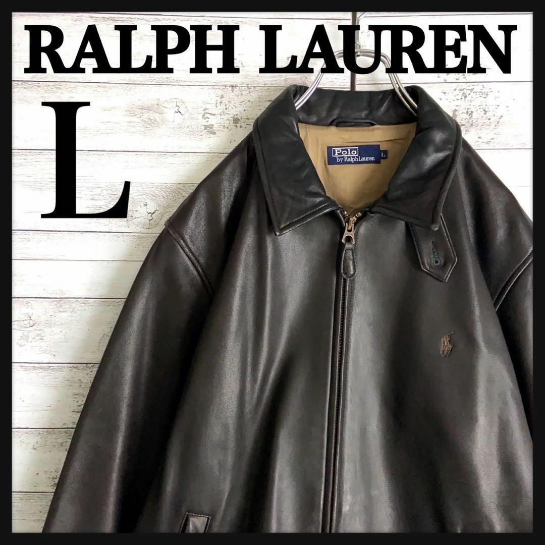 Ralph Lauren(ラルフローレン)の8576【人気ラムレザー】ラルフローレン☆ワンポイント刺繍ロゴレザージャケット メンズのジャケット/アウター(レザージャケット)の商品写真