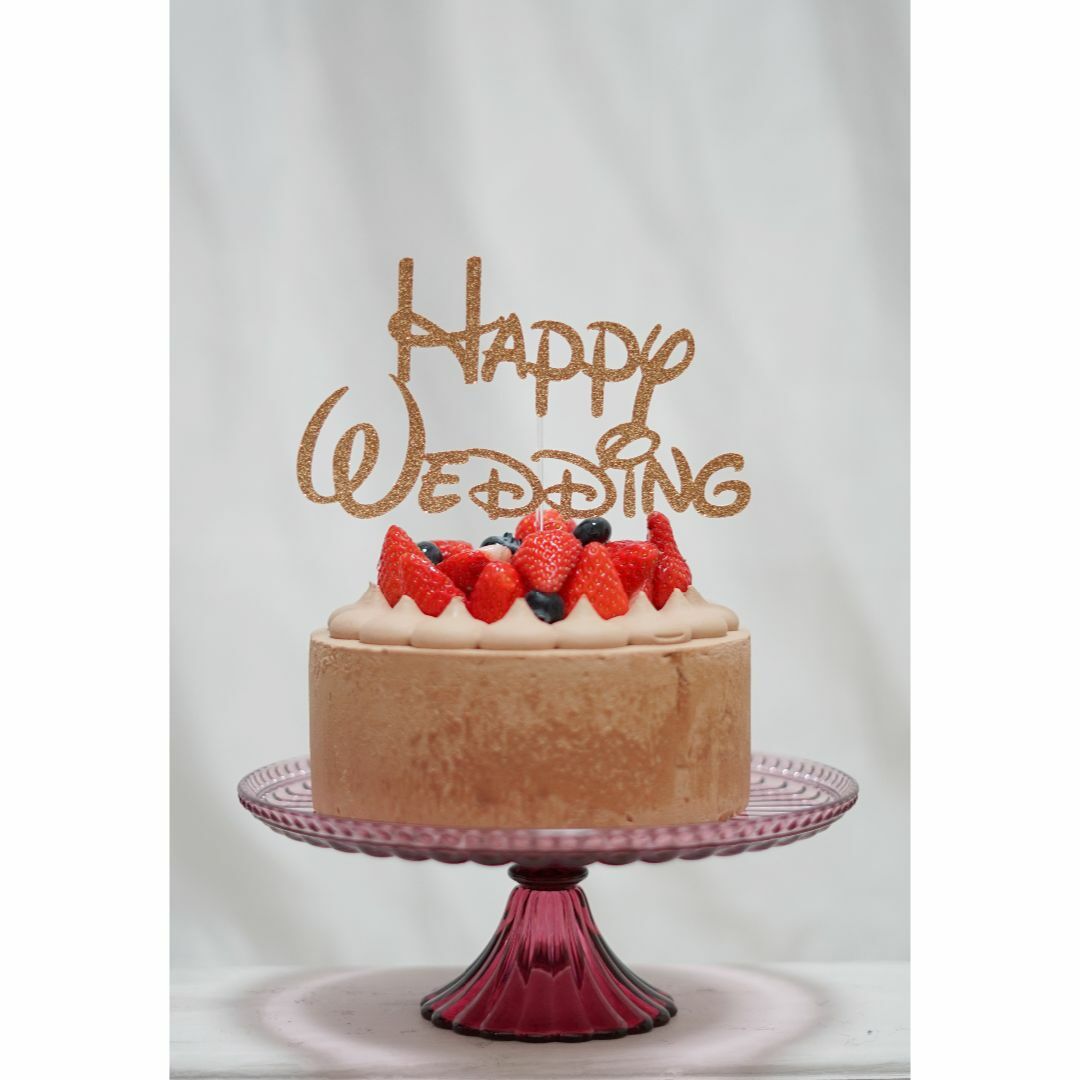 Happy Wedding ディズニースタイル　ケーキトッパー ハンドメイドのウェディング(その他)の商品写真