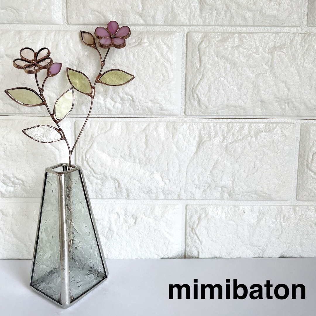 【季節限定】mimibaton＊ステンドグラスの桜＊ ハンドメイドのインテリア/家具(インテリア雑貨)の商品写真
