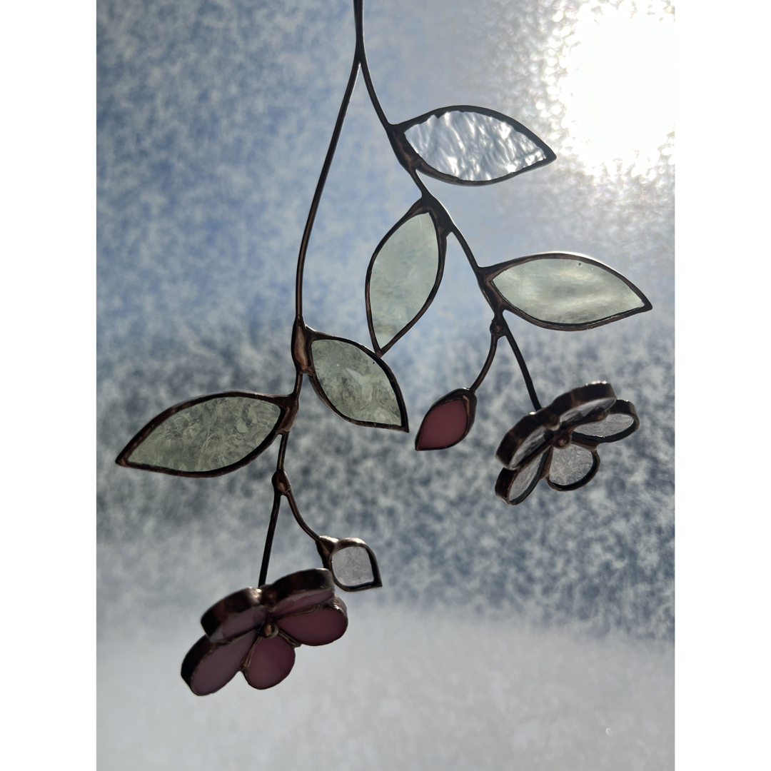 【季節限定】mimibaton＊ステンドグラスの桜＊ ハンドメイドのインテリア/家具(インテリア雑貨)の商品写真