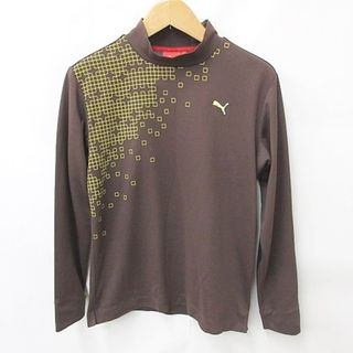 プーマ(PUMA)のプーマ シャツ スポーツウェア Tシャツ 長袖 ハイネック ロゴ 茶 黄 L(その他)