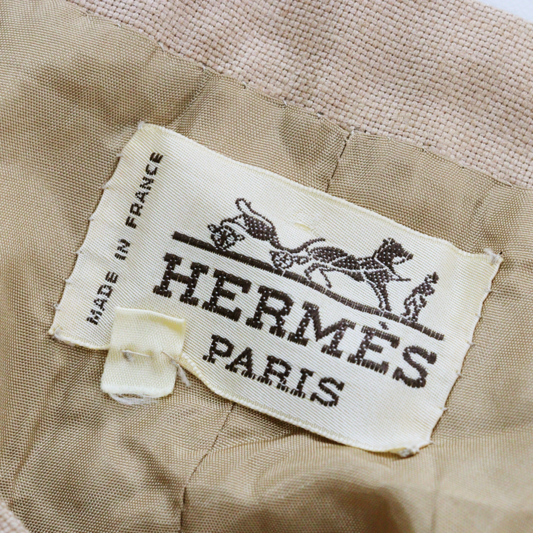 Hermes(エルメス)のエルメス HERMES サイドスリットスカート 42/ベージュ ボトムス オールド ヴィンテージ【2400013700429】 レディースのスカート(ひざ丈スカート)の商品写真